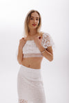 Ava - White embroidered mermaid skirt