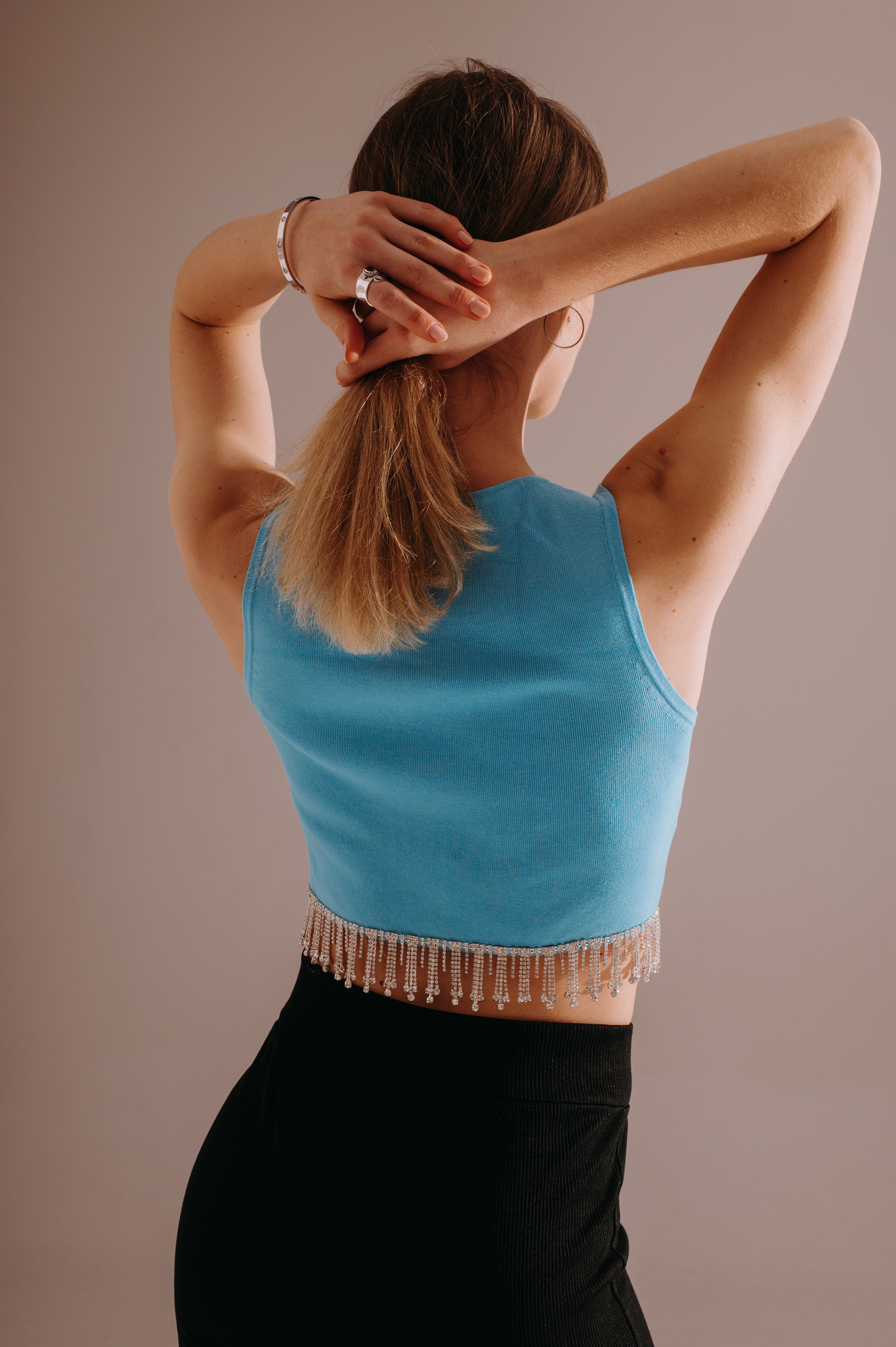 Fiona Tassel Knit Top - Blue