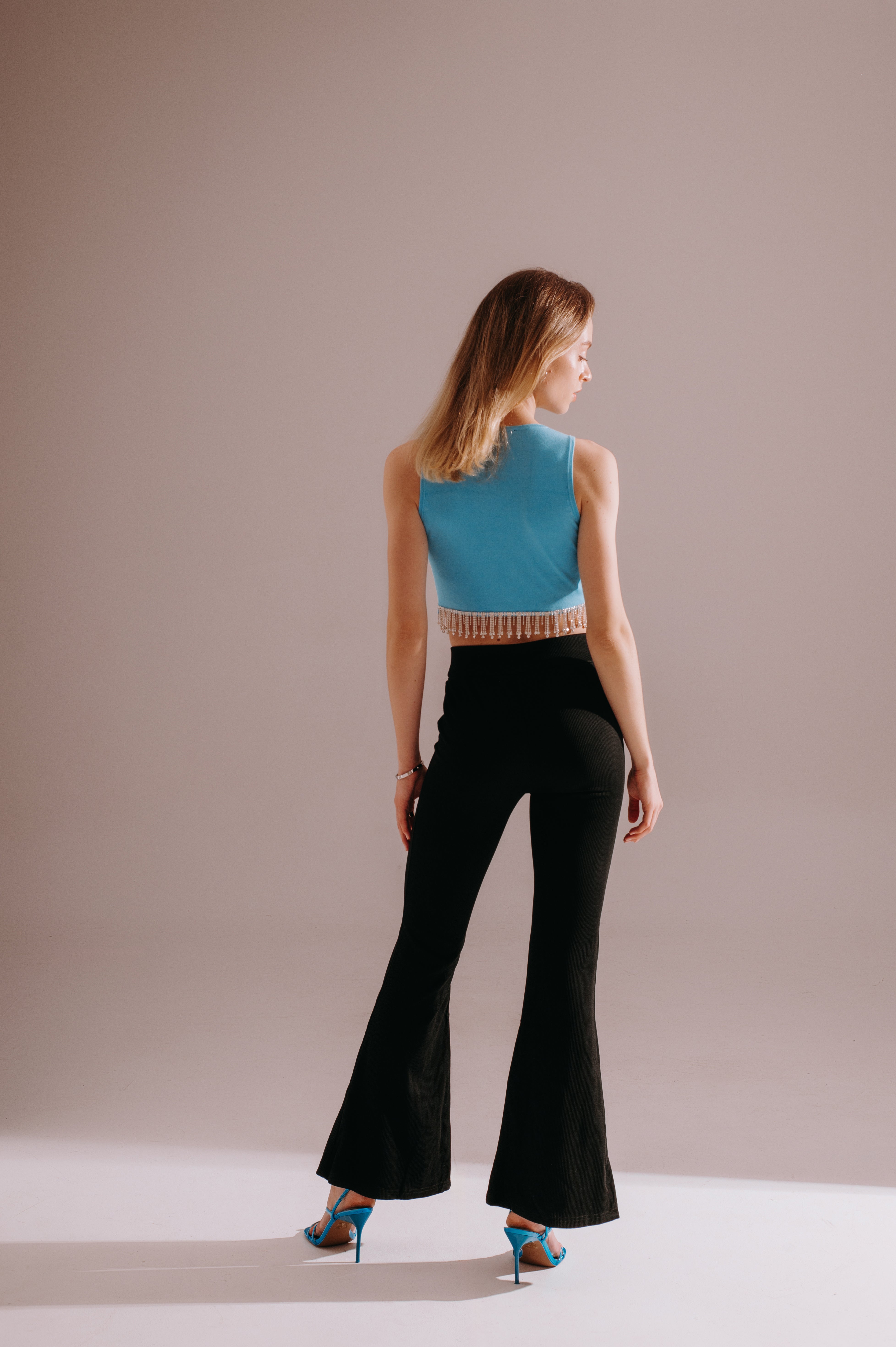 Fiona Tassel Knit Top - Blue