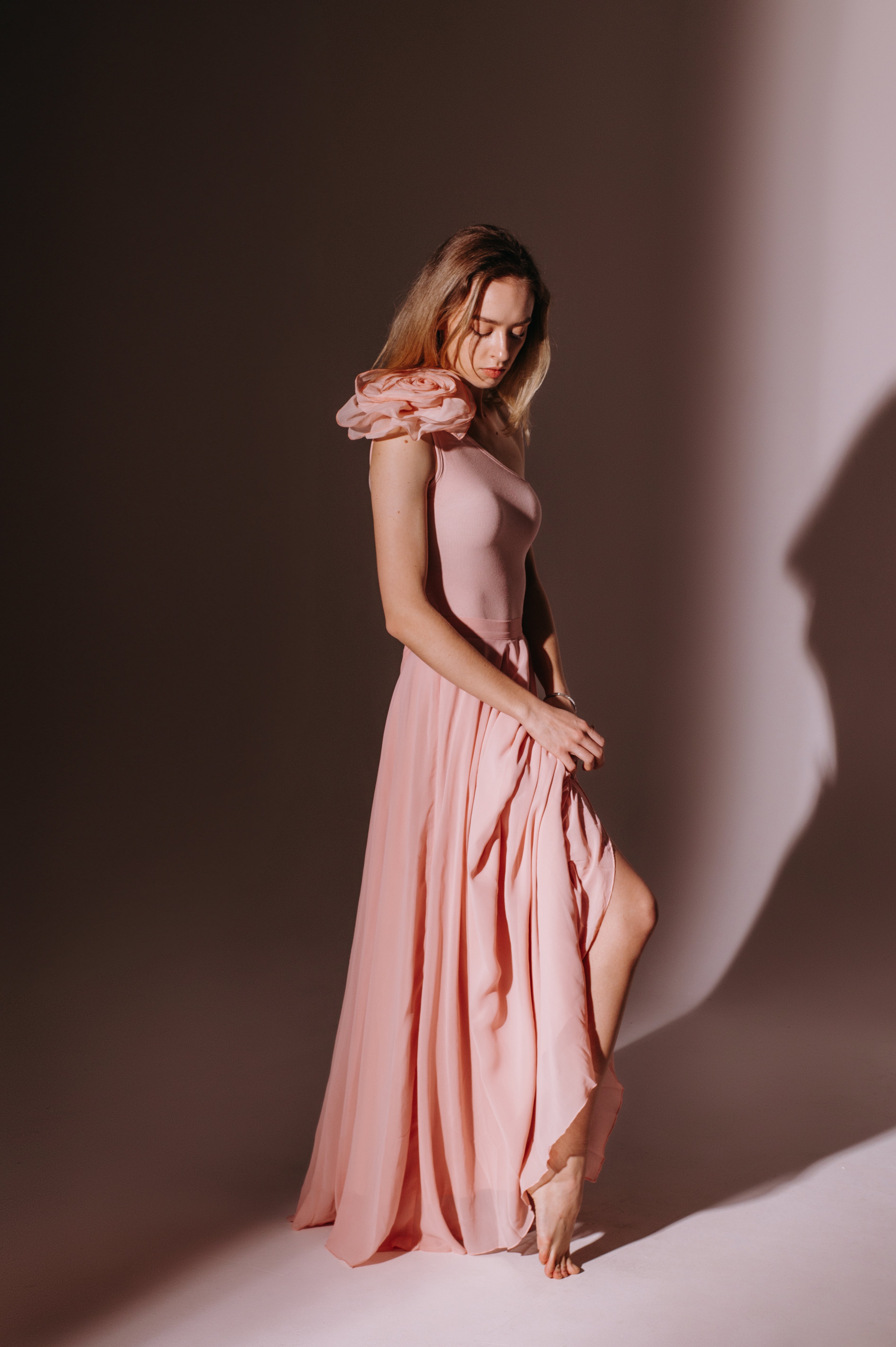 Rosie One-Shoulder Flower Top – Candy Pink